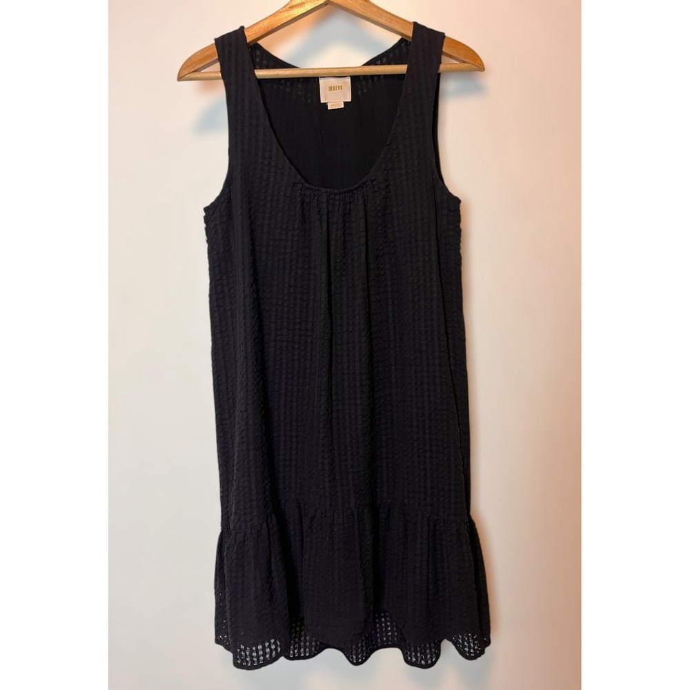 Anthropologie Maeve Melanie Shift Dress Black Textured Women's Small Boho